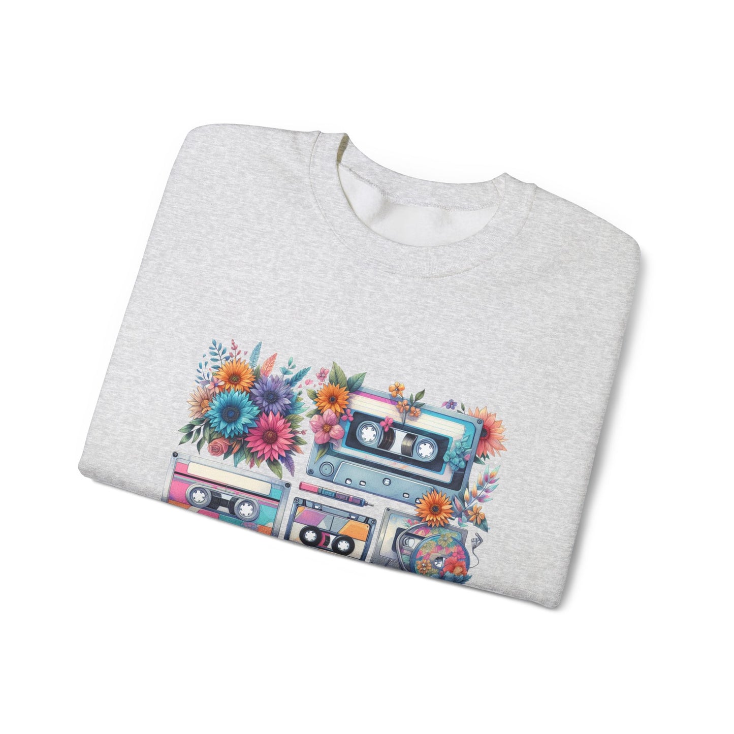 [GILDAN] Retro Vintage Floral Cassette Sweatshirt