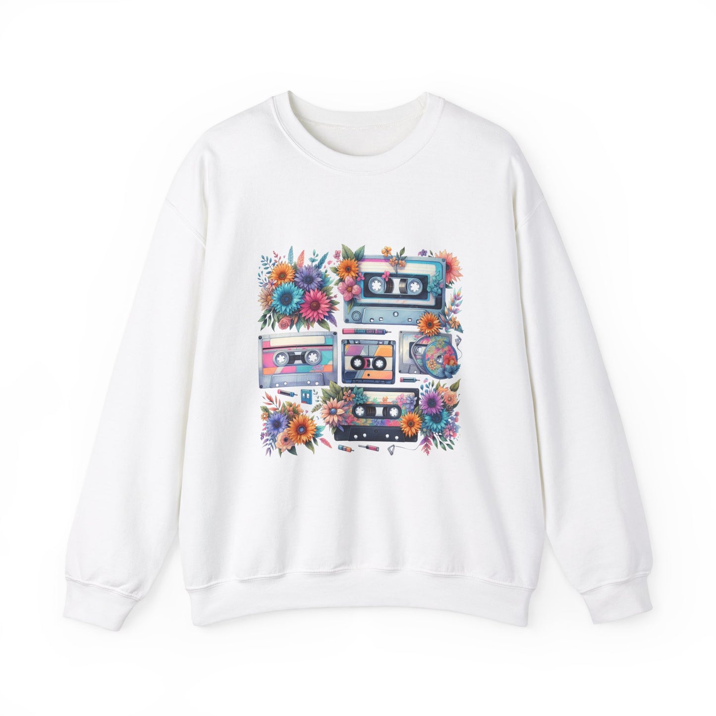 [GILDAN] Retro Vintage Floral Cassette Sweatshirt