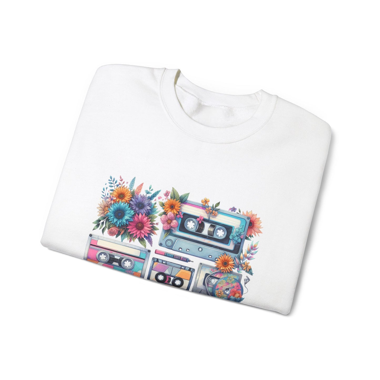 [GILDAN] Retro Vintage Floral Cassette Sweatshirt